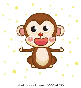 Cute monkey icon.