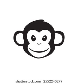 a cute monkey icon design vector illustration. silhouette monkey icon. happy monkey day