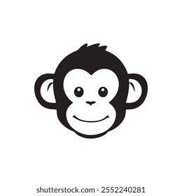 a cute monkey icon design vector illustration. silhouette monkey icon. happy monkey day