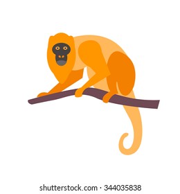 Cute monkey icon, logo, symbol. Vector illustration isolated on a background.