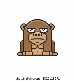 cute monkey icon on white background