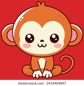 cute monkey illustration pattern, vector, for fabrics, children's background