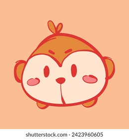 el icono de máscara de la ilustración del mono lindo vector sticker