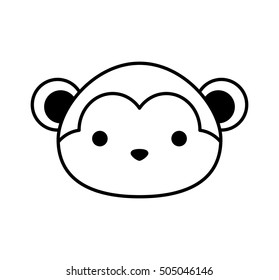 cute monkey isolated icon vector illustration design