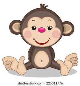 Cute Monkey isolated on a white background 