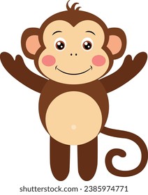 Cute-Affe einzeln auf Weiß

