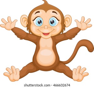 Cute monkey jumping