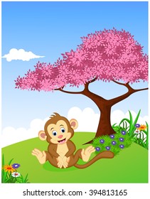cute monkey in the jungle