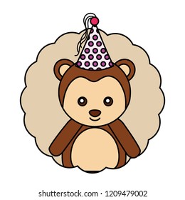 cute monkey kawaii party hat