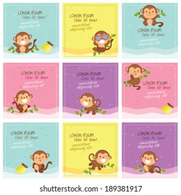 cute monkey layout design