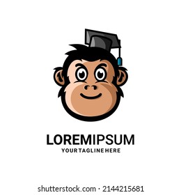 cute monkey logo illustration vect