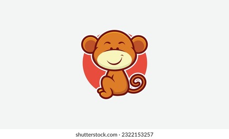 cute monkey logo vector design template