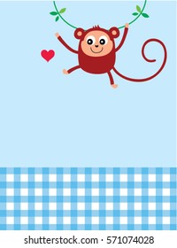 cute monkey love card