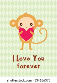 cute monkey i love you forever card