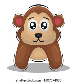 CUTE MONKEY MASCOT CARTOON VECTOR