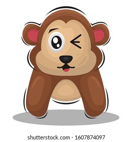CUTE MONKEY MASCOT CARTOON VECTOR