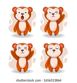 cute monkey mascot cartoon vector