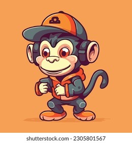 Cute monkey mascot character for kids entertainment center