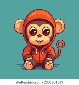 Cute monkey mascot character for kids entertainment center