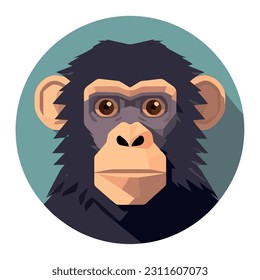 Cute monkey mascot icon isolated