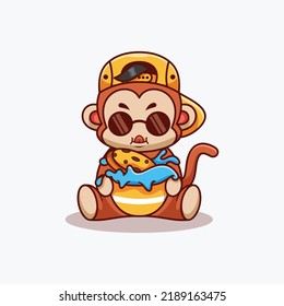 Cute Monkey Mascot Logo Design Template