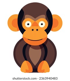 Cute Affenmaskottchen auf Weiß