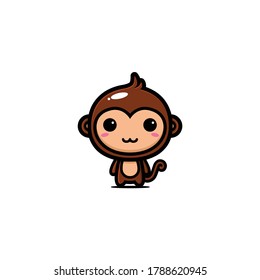 cute monkey mascot vector design