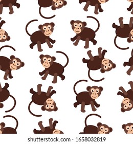 Cute monkey pattern design. Cute monkey background. Seamless monkey pattern design