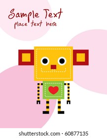 cute monkey robot greeting card