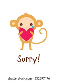 Cute Monkey Sorry Card