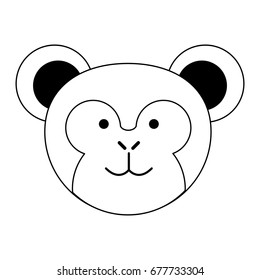 cute monkey or stuffed animal icon image 