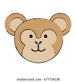 cute monkey or stuffed animal icon image 