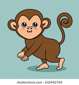 cute monkey style kawaii