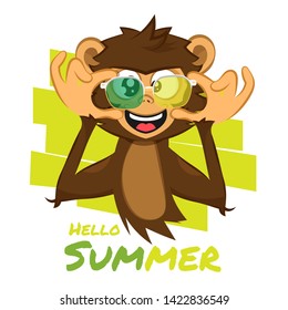 Cute Monkey with summer glasses