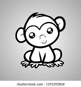 Cute monkey. Vector.