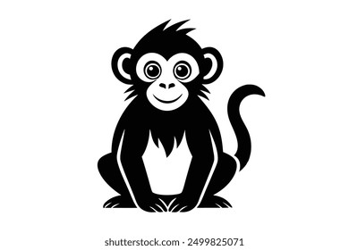 A cute monkey vector art in white background illustration.