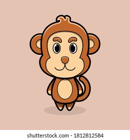 Cute monkey vector. Cartoon animal illustration