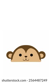 cute monkey vector, drawing cartoon monkey face, drawing monkey face easy and simple full color