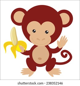 Cute monkey vector illustration