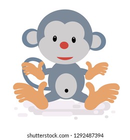 Cute monkey vector illustration for kids