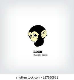 Cute monkey , vector illustration logo design