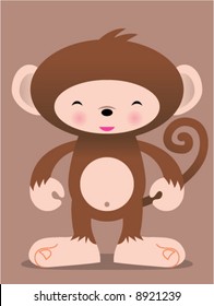 cute monkey vector manga illustration! Very easy to pose or make your own edits!