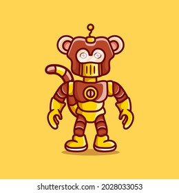 cute monkey wearing robot armor