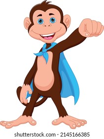 cute monkey wearing super hero costume