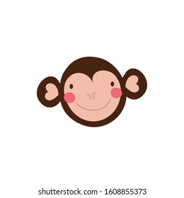 cute monkey wild animal character icon vector illustration design