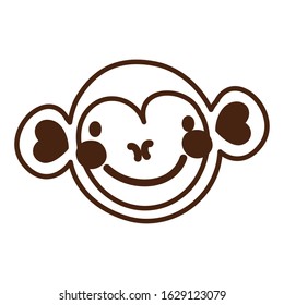 cute monkey wild animal character icon vector illustration design