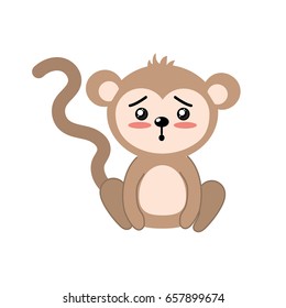 cute monkey wild animal with face expression