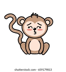 cute monkey wild animal with face expression