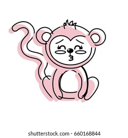 cute monkey wild animal with face expression