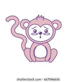 cute monkey wild animal with face expression